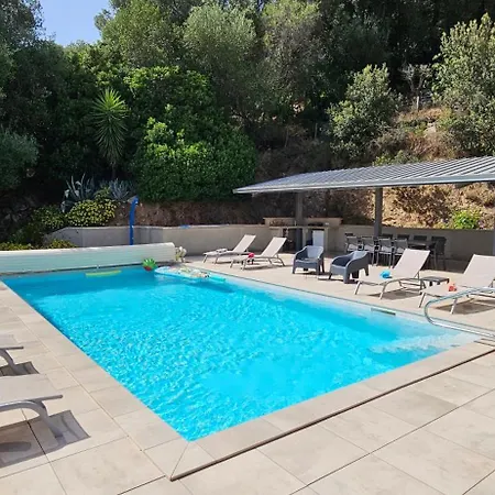 Splendide De Reve Climatisee Avec Vue & Montagne Et Sa Piscine Chauffee Olmeto (Corsica)