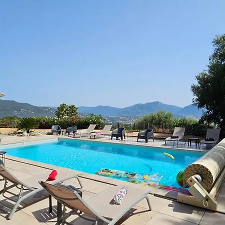 Villa Splendide De Reve Climatisee Avec Vue & Montagne Et Sa Piscine Chauffee Olmeto (Corsica)